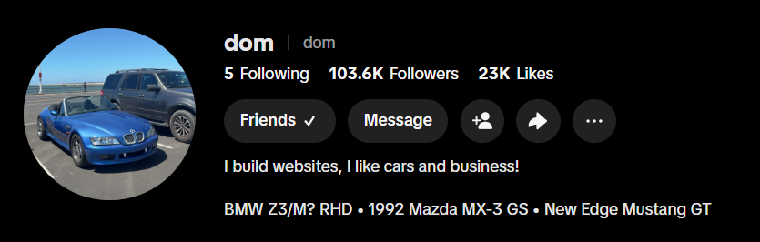 TikTok — @dom